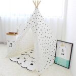 چادر کودک طرح مثلث love tree با پارچه صد در صد پنبه مناسب بازی کودکان 2 تا 10 ساله در منزل،خانه بازی و...