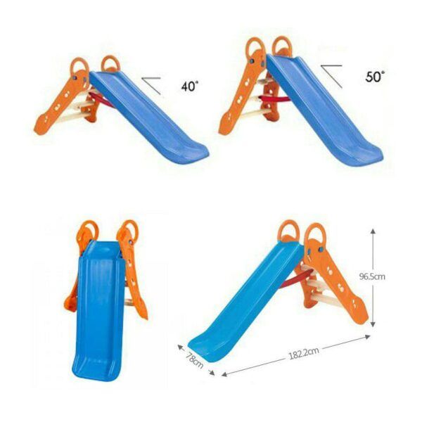 سرسره تاشو کودک با آب پاش با قابلیت تنظیم ارتفاع مناسب بازی برای کودکان 2 تا 6 ساله در فضاهای باز و بسته مهدکودک،خانه بازی،شهربازی سرپوشیده و منزل