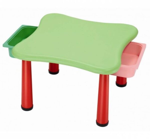 میز کودک 4 نفره پلی اتیلنی دارای دو کشو مناسب استفاده کودکان در منزل،مهدکودک،خانه بازی و پیش دبستانی
